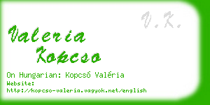 valeria kopcso business card
